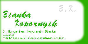 bianka kopornyik business card